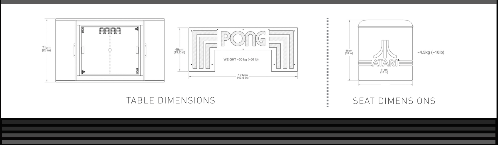 pong table demesions