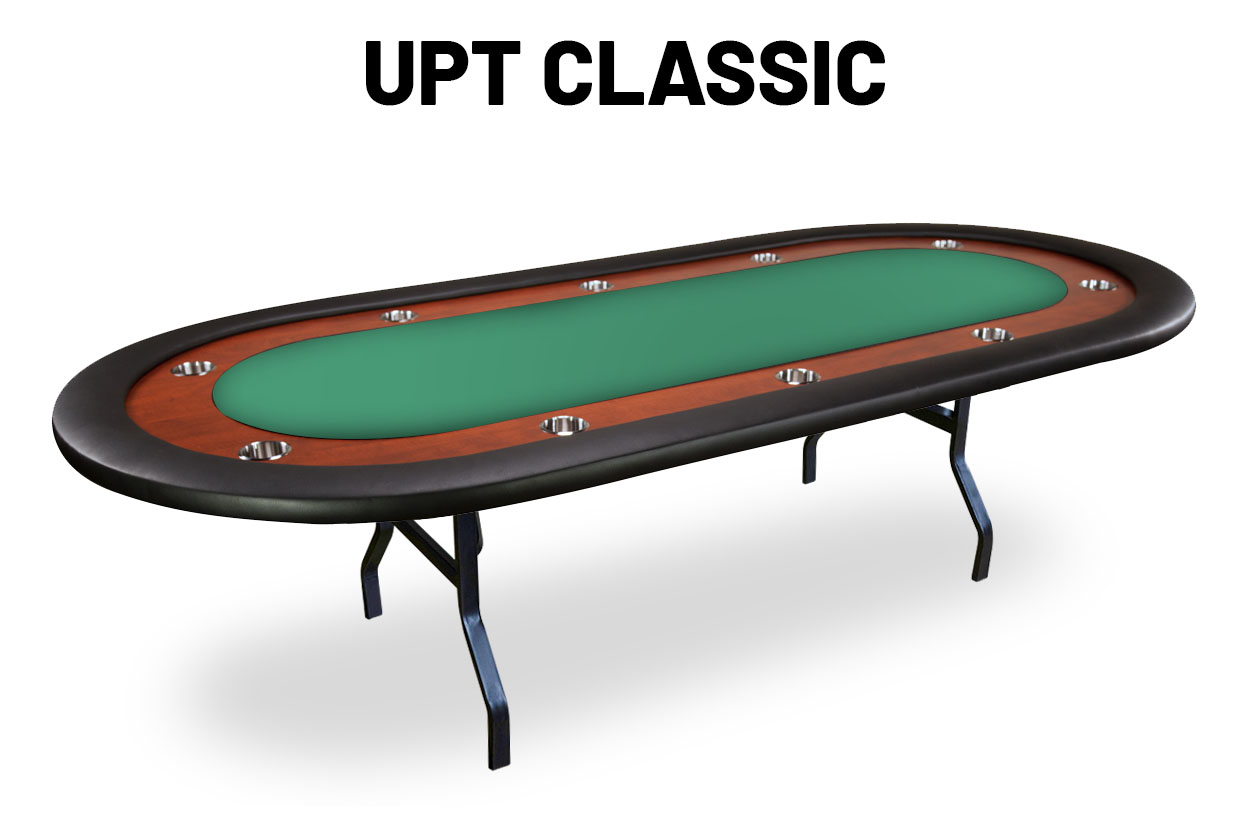 BBO Poker Ultimate Mahogany Folding Poker Table for 10 Players with Felt Playing Surface Black 