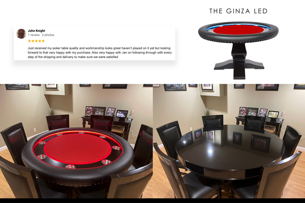 Round Poker Table With LED Lights The Ginza