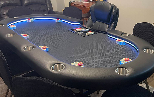 Customer photo of a BBO Poker Table in a game room