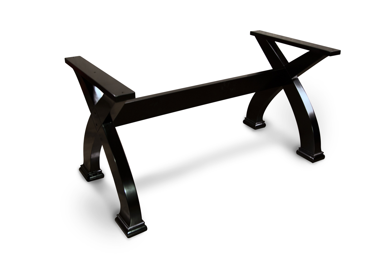 Solid Wood X-Leg Set - Black Gloss