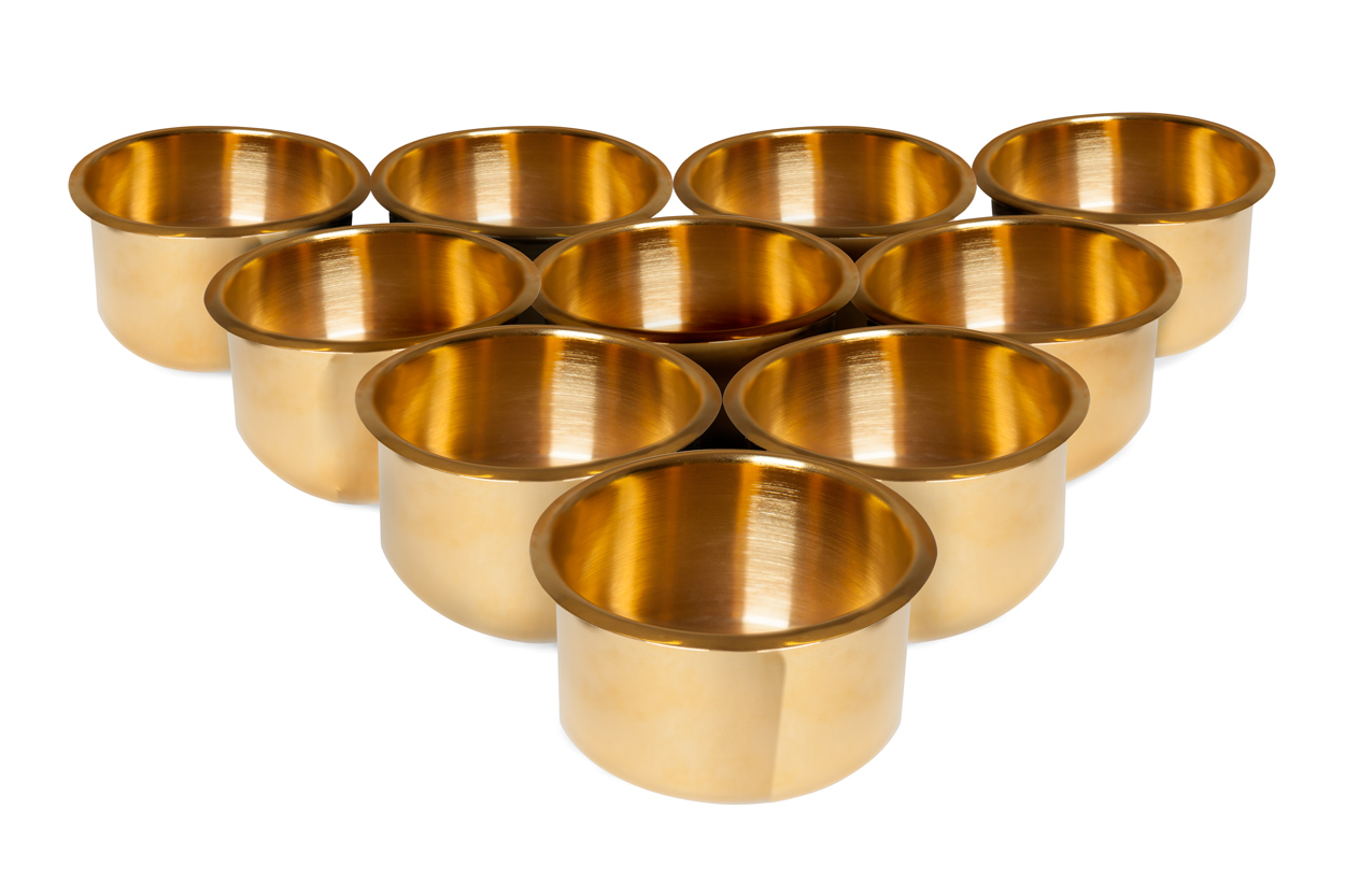 Set of 10 Gold Cupholders