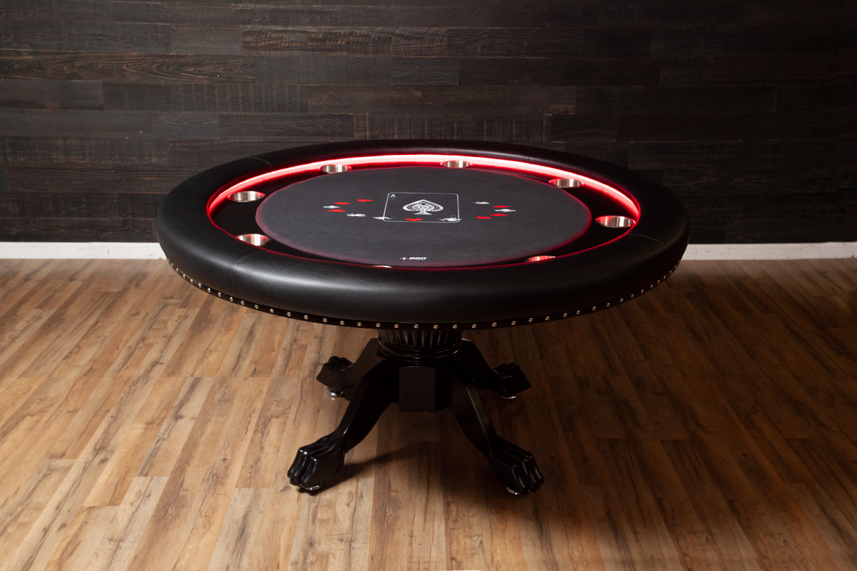 led poker table