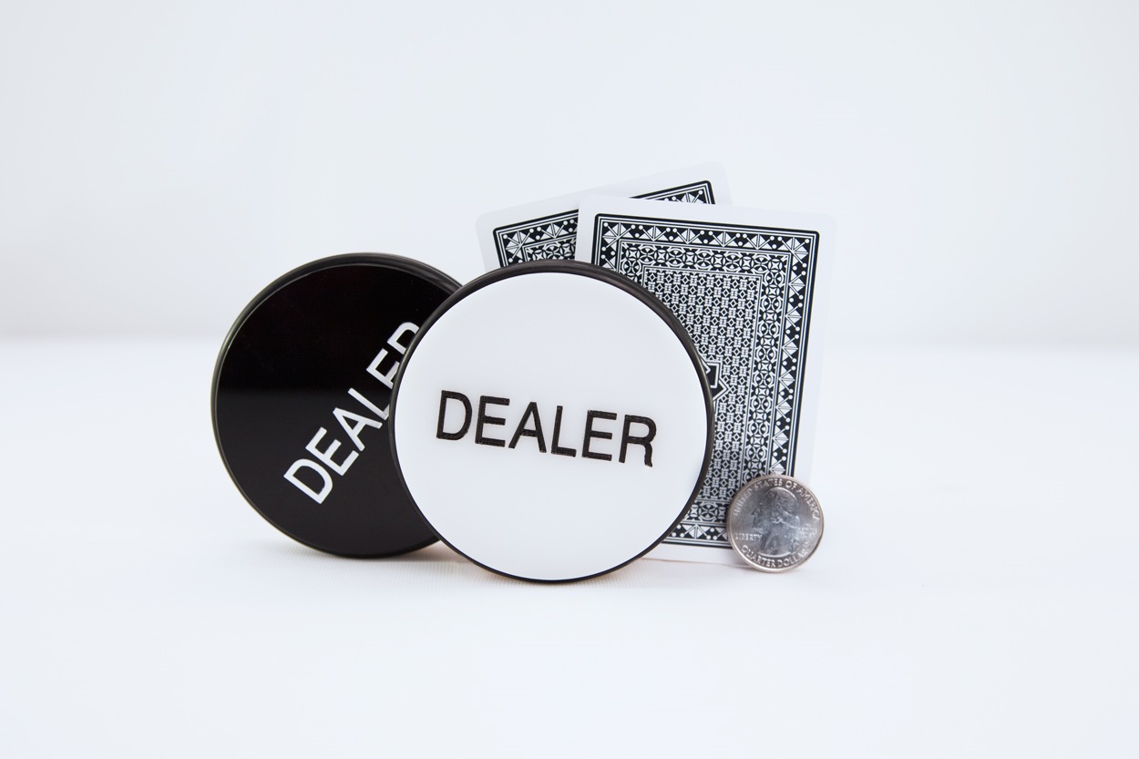 Black and White dealer Button
