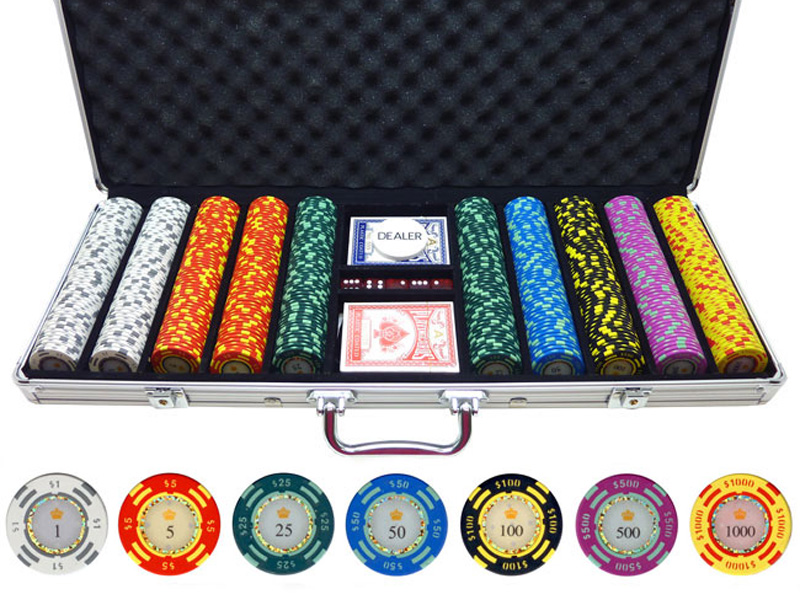 Wild West Casino Poker Chip Set 1000 Poker Chips Acrylic Carrier and racks 